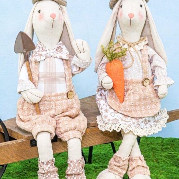 Beige Dangle Leg Bunny Rabbit - Picture 3 of 4